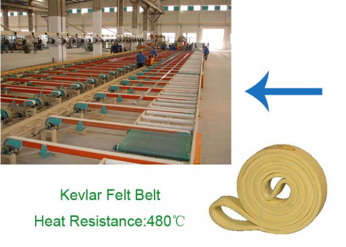 Smooth Surface Kevlar Flat Belt , Heat Resistant Felt 480℃ Endless For Production Line