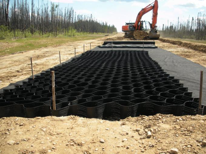 Black Hdpe Geocell or Geoweb used for slop construction reinforce