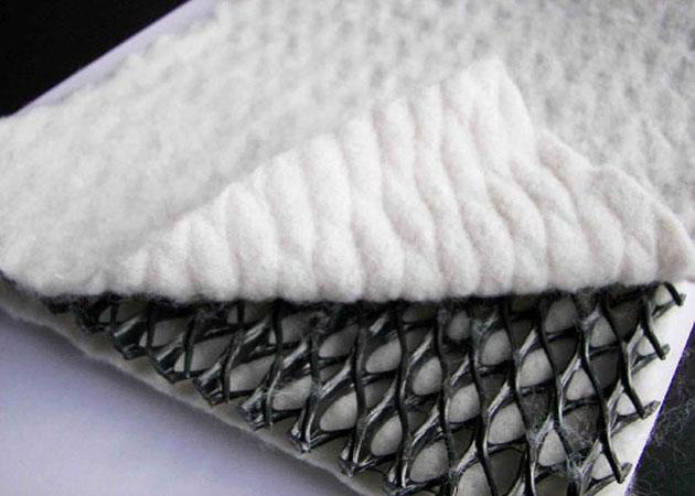 HDPE 3D Composite Geonet / Geocomposite Drain Width 1 - 4m with white geotextile