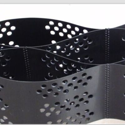 China Smooth Surface HDPE Geocell 100mm Height  Black Color With Hole supplier