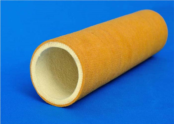 China 600 Degree High Temperature Felt , Polyester Yellow Felt Roll Tube Sleeve supplier