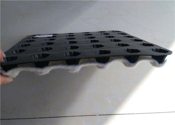 China Geocomposite Drain Black Color Dimpled Plastic Drain Sheet For Underground Waterproofing supplier