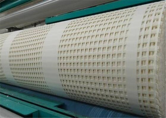China White Geosynthetic Fabric High Reinforced Polyester Geogrid For Coal Mine supplier