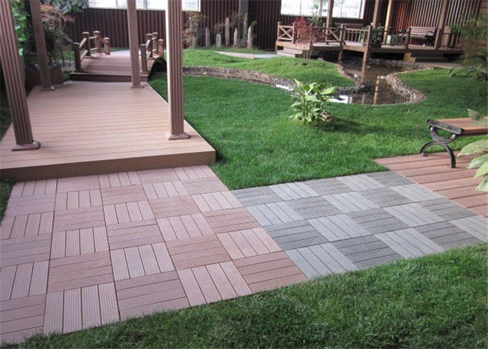 Anti Slipping Interlocking Wood Plastic Composite Deck Tiles