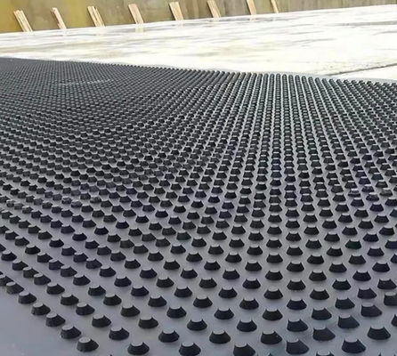 Black White Dimple Plastic Drainage Board For Roof Greening Waterproofing