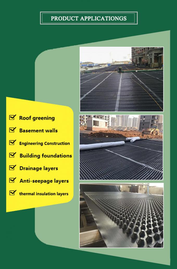 Corrosion Resistance Reservoirs Plastic Drainage Board Hdpe Dimple Board