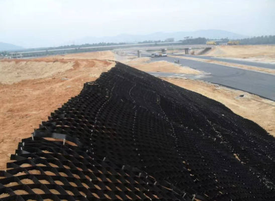 Plastic Perforated HDPE Geocell Soil Stabilization For Roadbed Construction