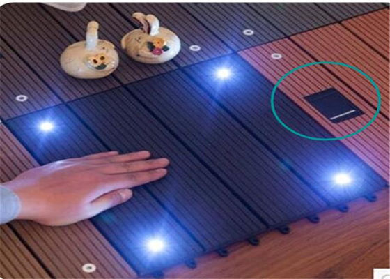 China Wood  Plastic Composite DIY Flooring Board with colorful  light factory